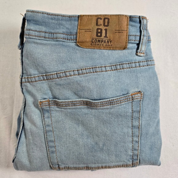 Company 81 Mens Distressed Ripped Light Wash‎ Denim Jeans Size Tag 32x32 - Picture 11 of 12